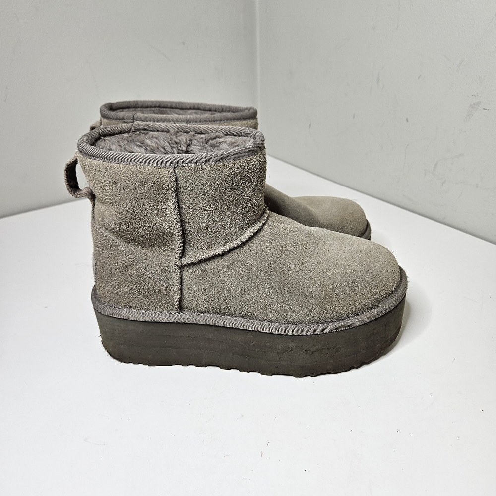 UGG Women's Classic Mini Platform Boots in a Smoke Plume Gray Women's 7